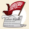 Eight Hours Basic Labor Rights Commemorated in Workers' Day, Vector Illustration