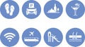 Eight icons for the design of the hotel website