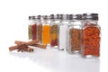 Eight jars of spices Royalty Free Stock Photo