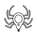 Eight legged spider isolated icon