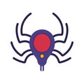 Eight legged spider isolated icon