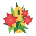 Eight march flower vector illustration. Royalty Free Stock Photo