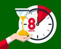 Eight Minutes Clock Vector Icon