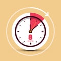 8 Eight Minutes Time Symbol Vector