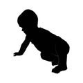 Baby sittng on side from profile_silhoutte