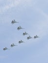 Eight multi-purpose heavy Su-30 Royalty Free Stock Photo