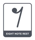 eight note rest icon in trendy design style. eight note rest icon isolated on white background. eight note rest vector icon simple