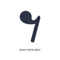 eight note rest icon on white background. Simple element illustration from music and media concept