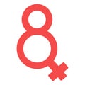Eight number shaped female gender symbol
