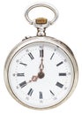 Eight o'clock on the dial of retro pocket watch Royalty Free Stock Photo