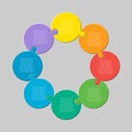 Eight pieces puzzle circles diagram info graphic