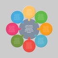 Eight pieces puzzle circles diagram info graphic