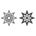 Eight point star line and glyph icon. Christmas star vector illustration isolated on white. Xmas star outline style