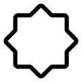 Eight point star vector shape