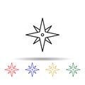 eight-pointed star multi color style icon. Simple thin line, outline vector of web icons for ui and ux, website or mobile