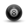 Eight pool ball. Black solid sphere for eight-ball