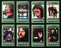 Eight postage stamps from Rwanda celebrating the Beatles Royalty Free Stock Photo