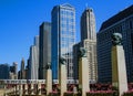 Portrait sculptures of well-known entrepreneurs may be seen at the Merchandise Mart Hall of Fame. Royalty Free Stock Photo