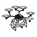 Eight propeller drone icon, simple style