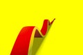 Eight red arrows going up on yellow background Royalty Free Stock Photo