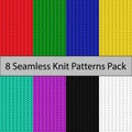 Eight seamless color knit patterns pack