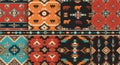 Eight seamless tribal geometric pattern designs Royalty Free Stock Photo