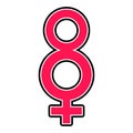 Eight shaped female gender symbol