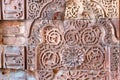 An eight-sided geometric pattern is inlaid into the ceiling of the ceremonial Drum House Naqqar Khana of the Red Fort in