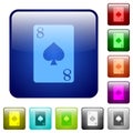 Eight of spades card color square buttons