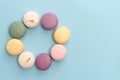 Eight sweet colorful macaroons Royalty Free Stock Photo