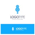 Eight, 8, Symbol, Female Blue Logo vector