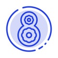 Eight, 8th, 8, Flower Blue Dotted Line Line Icon