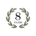 Eight year anniversary with laurel wreath