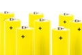 Eight yellow alkaline batteries