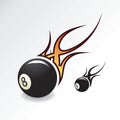 Eightball with flame Royalty Free Stock Photo