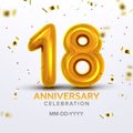 Eighteen Anniversary Celebration Number Vector