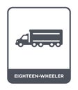 eighteen-wheeler icon in trendy design style. eighteen-wheeler icon isolated on white background. eighteen-wheeler vector icon