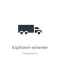 Eighteen-wheeler icon vector. Trendy flat eighteen-wheeler icon from transportation collection isolated on white background.
