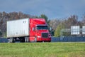 Eighteen Wheeler Negotiates Exit From Interstate Highway