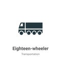 Eighteen-wheeler vector icon on white background. Flat vector eighteen-wheeler icon symbol sign from modern transportation