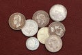 Eighteenth and nineteenth century spain old coins Royalty Free Stock Photo