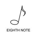 eighth note icon. Element of simple music icon for mobile concept and web apps. Thin line eighth note icon can be used for web and Royalty Free Stock Photo