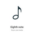 Eighth note vector icon on white background. Flat vector eighth note icon symbol sign from modern music and media collection for