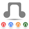 Eighth quaver note of music language vector icon Royalty Free Stock Photo