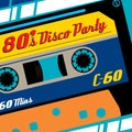 Eighties Disco Party Cassette Tape Banner.