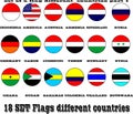 Eightten flags and different country in one set vector