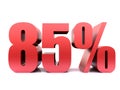 Eighty five percent 85% symbol .3d