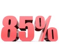 Eighty five percent 85% symbol .3d Royalty Free Stock Photo