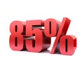 Eighty five percent 85% symbol .3d Royalty Free Stock Photo