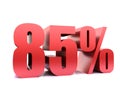 Eighty five percent 85% symbol .3d Royalty Free Stock Photo